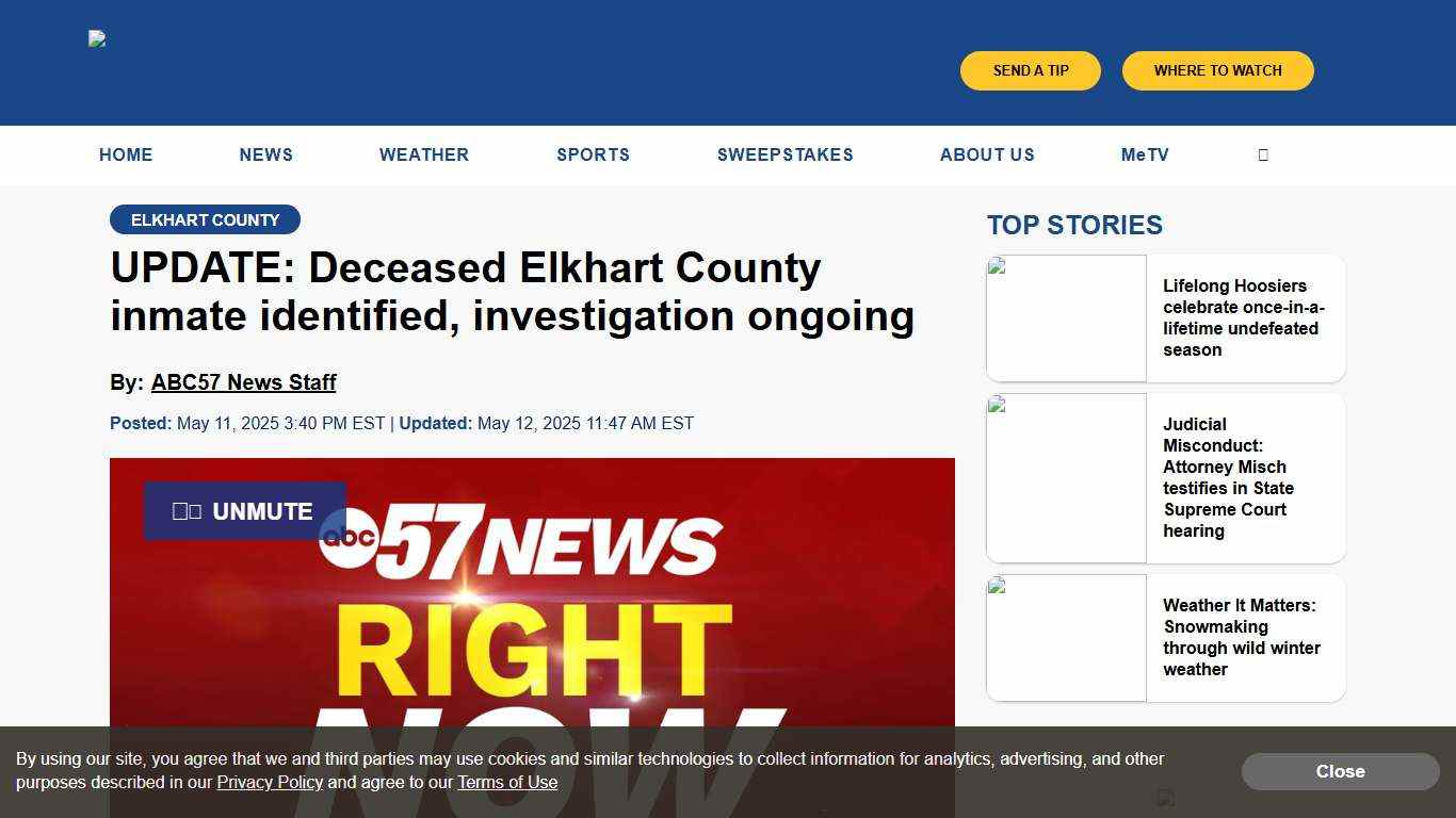 UPDATE: Deceased Elkhart County inmate identified, investigation ongoing